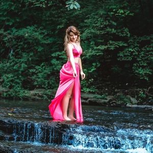 Hot pink 2 piece dress